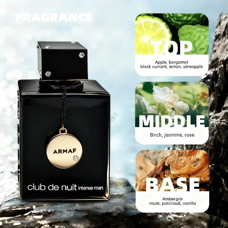 Armaf Club De Nuit Uomo intenso Fragranza di ananas e betulla fumé Lunga durata Forte proiezione Profumo ai feromoni Attira le donne