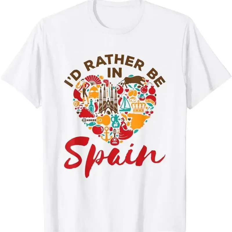 I'D Rather Be In Spain Souvenir Heart T Shirt