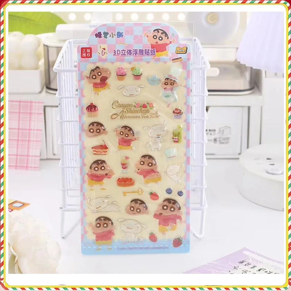 HOT Crayon Shin-chan Relief Stickers Leuke Cartoon 3D Hars Casting Decoratie Sticker Diy Telefoon Case Notebook Ornament Nieuwe Geschenken
