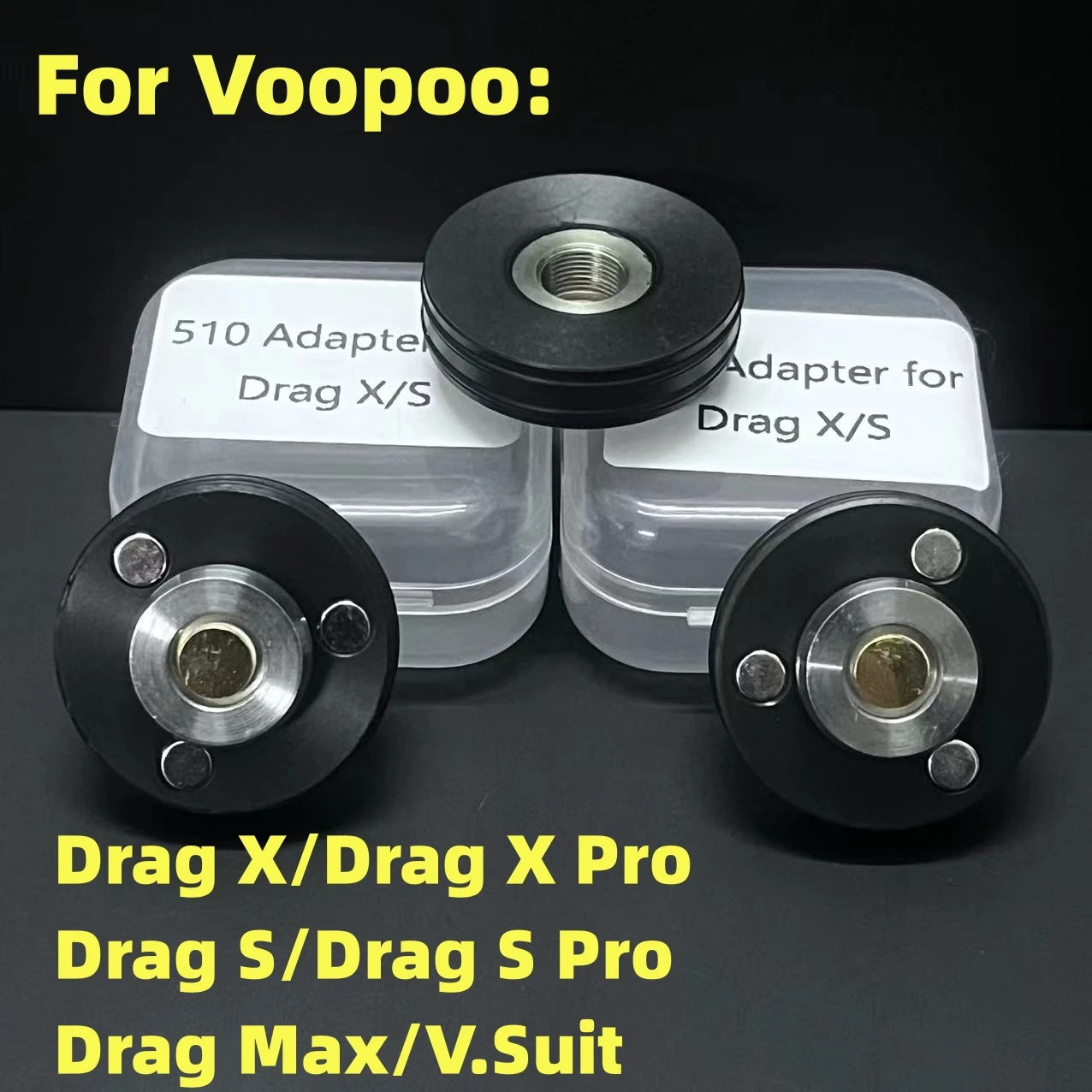 510 Adapter For Drag X S Max Argus Pro VooPoo V.Suit Magnetic Connector Nebulizer Adapter Brass Contact Pin DIY Connector