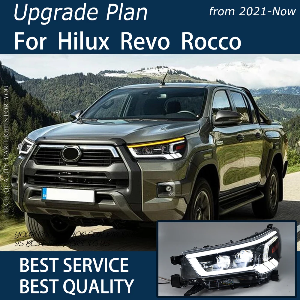 Car Lights for Hilux Revo Vigo Rocco 2021-Now LED Auto Headlight Assembly Upgrade Bicofal Lens LHD RHD Signal Lamp Accessories