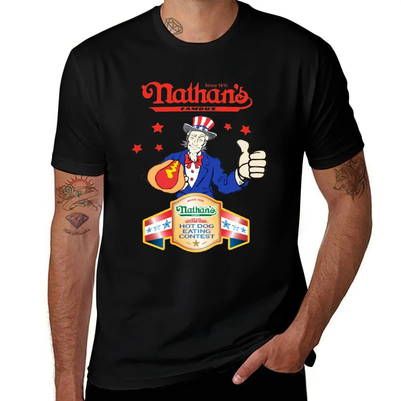 Joey Chestnut Nathans Hot Dog Eating Fourth Of July 2021 T-Shirt Dry Fit Athletic Short Sleeve Shirt T-Shirt