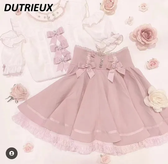 Blus lengan pendek pita kupu-kupu wanita, atasan Kawaii seri Jepang tali simpul lucu manis bahu terbuka