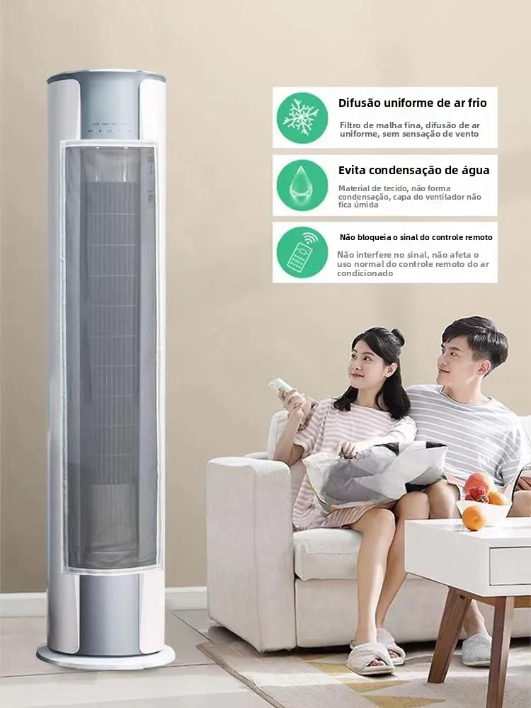 standing-cylindrical-cabinet-air-conditioner-windshield-traceless-dustproof-safety-cover-moon-phase-curtain-windproof-shade