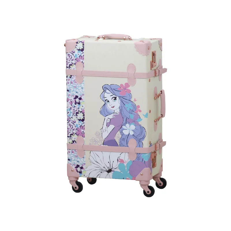 

High-value suitcase, retro fairy trolley case, strong and durable PU leather universal wheel