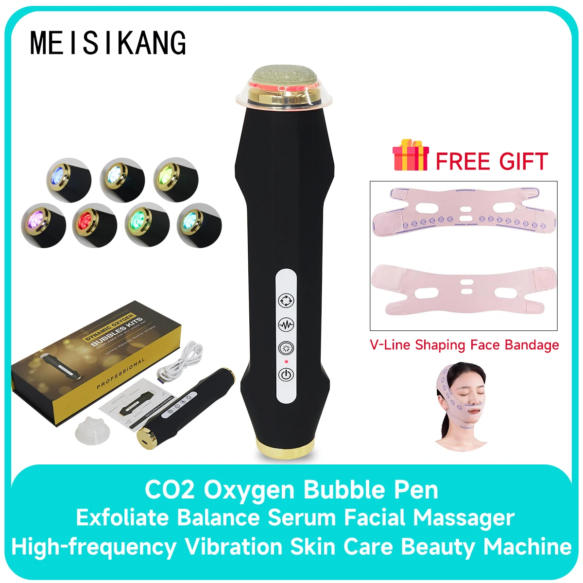 MEISIKANG Portable Handheld Oxygen Bubble Facial Machine Skin Rejuvenation Anti Wrinkle CO2 Facial Skin Care Device