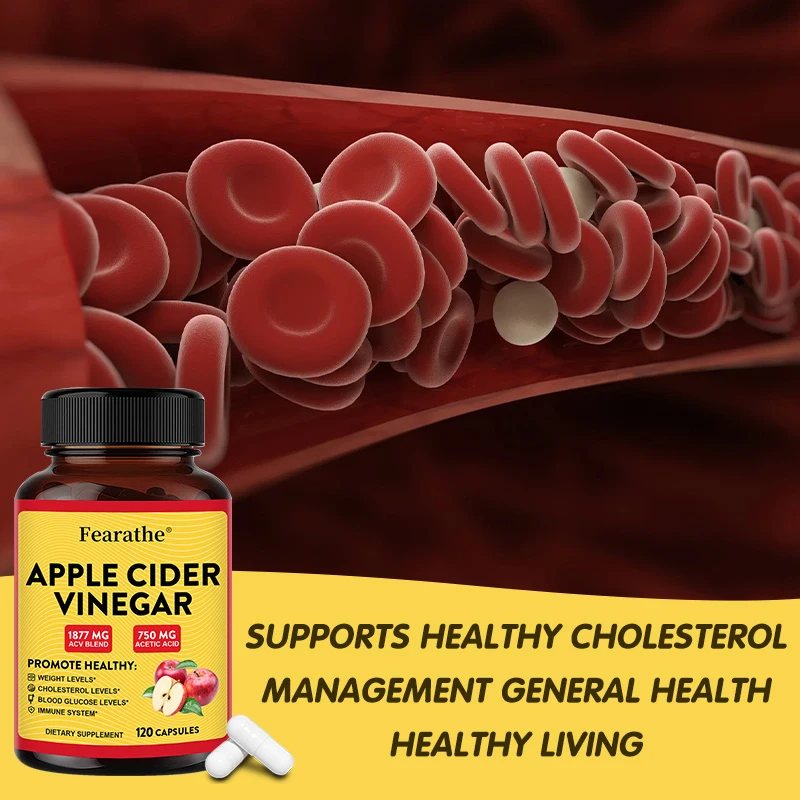 Fearathe Organic Apple Cider Vinegar Capsules, Detox Cleanse, Weight Management, Ketogenic Diet for Men and Women