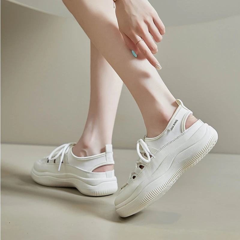 Fashion Women Sandals Mesh Breathable Casual Shoes Women Platform Sneakers Elevated Hollow Women Sandalias de mujer verano 2024