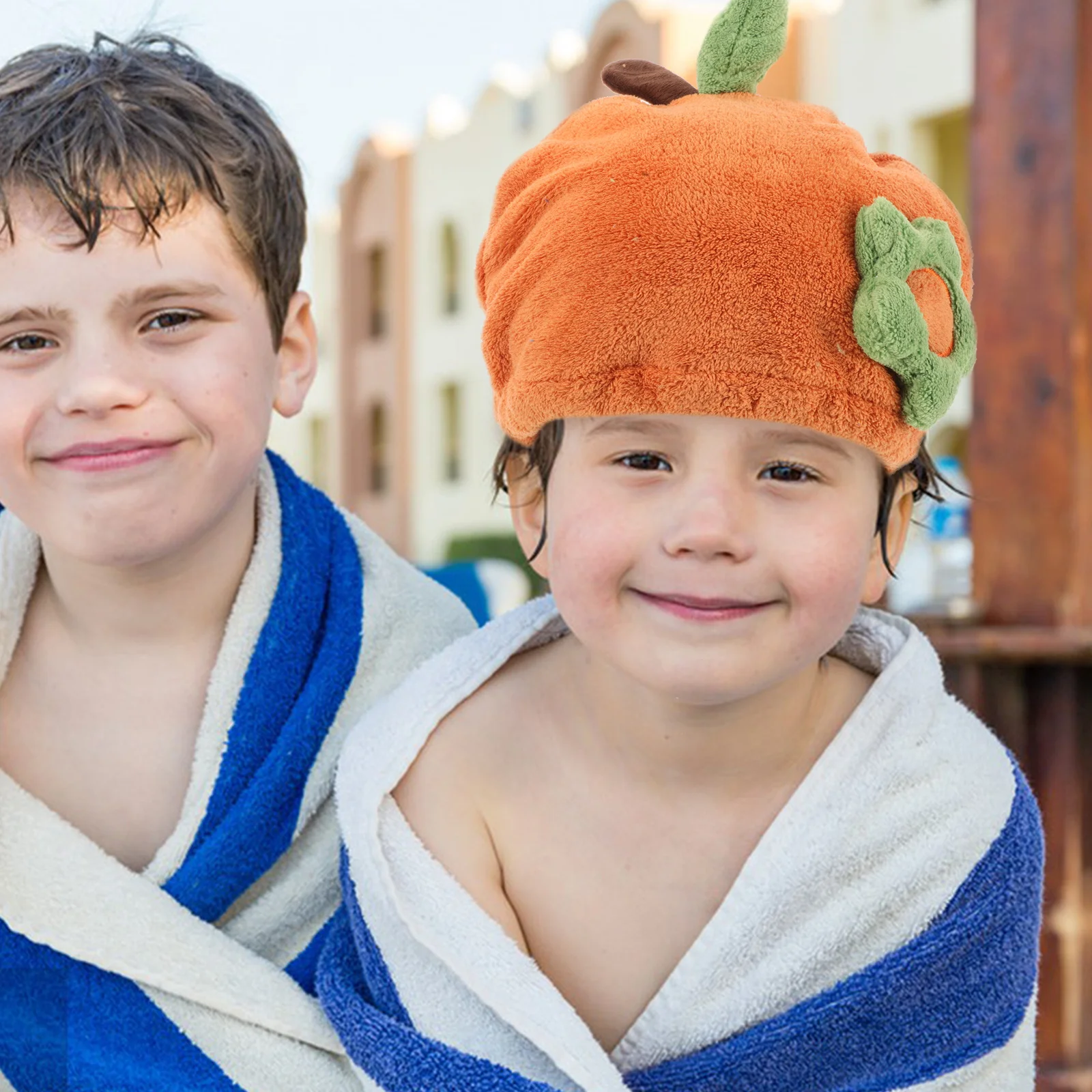 قبعة تجفيف شعر الطفل من الصوف المرجاني بتصميم كرتوني، منشفة سريعة الجفاف للأطفال، قبعة استحمام سميكة ودافئة، شعر ناعم وخفيف الوزن
