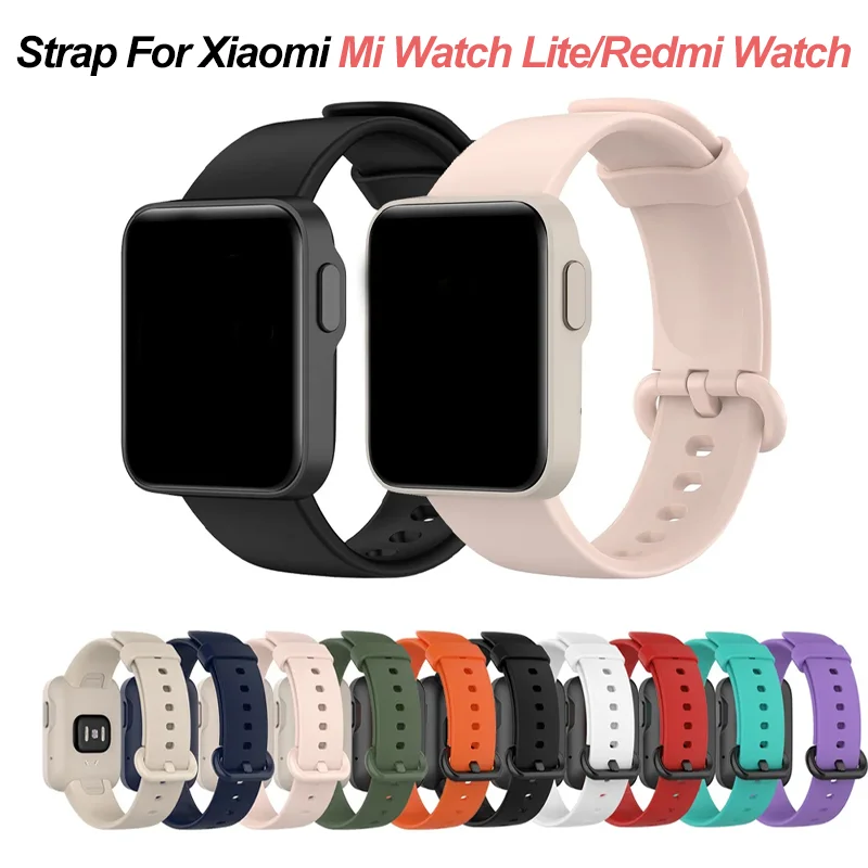 Pulseira de silicone para Xiaomi Redmi Watch Lite Smart Watch - Fecho de encaixe ajustável - Pulseira durável compatível com Xiaomi Mi Watch 1
