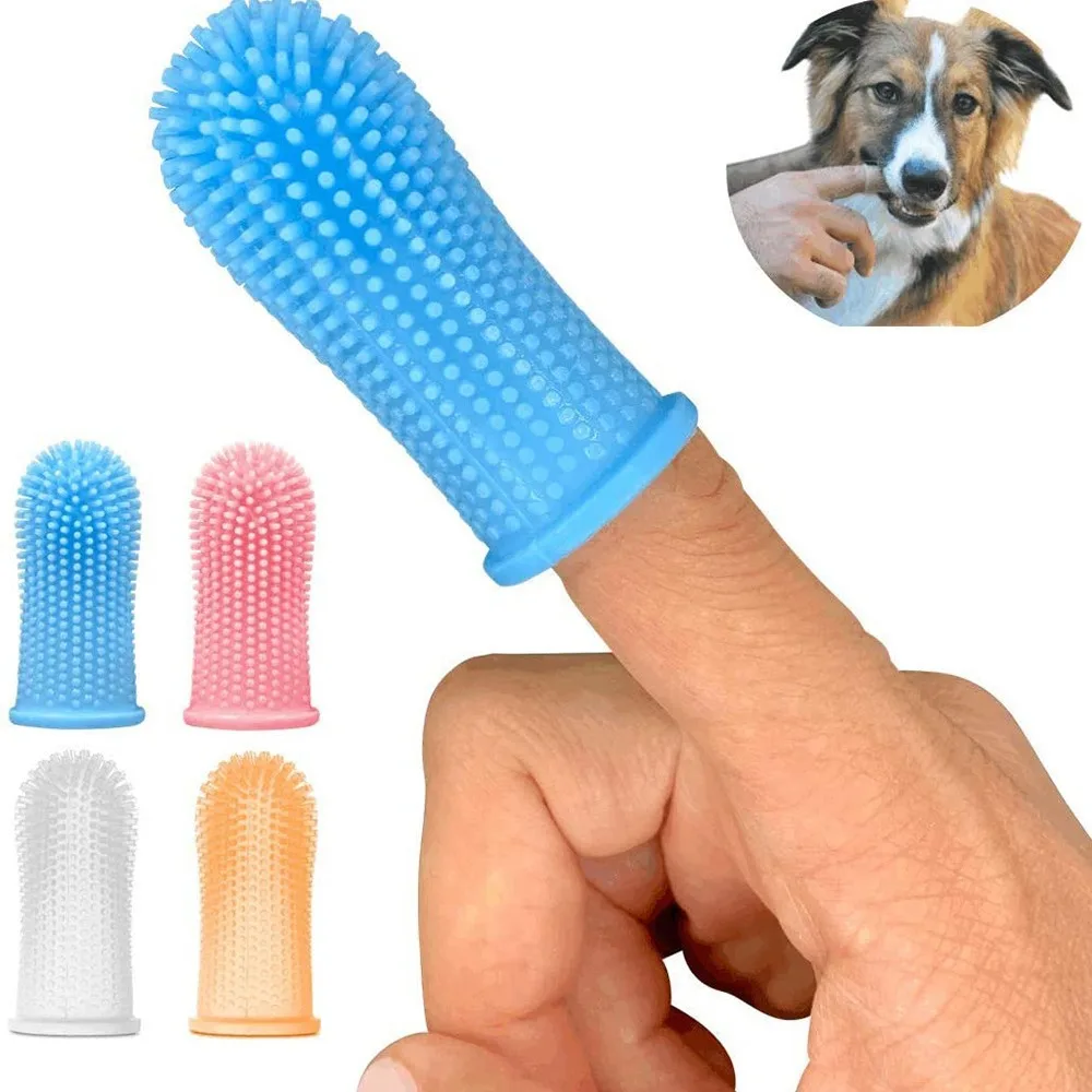 

Dog Super Soft Pet Finger Toothbrush Teeth Cleaning Bad Breath Care Nontoxic Silicone Tooth Brush Tool Dog Cat Cleaning Supplies