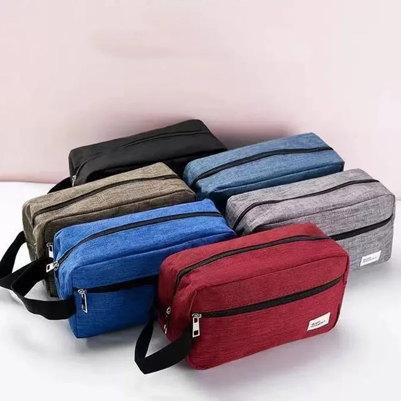 Bolsa de lavado impermeable de tela Oxford para hombres y mujeres, bolsa portátil de viaje, bolsa de maquillaje multifuncional