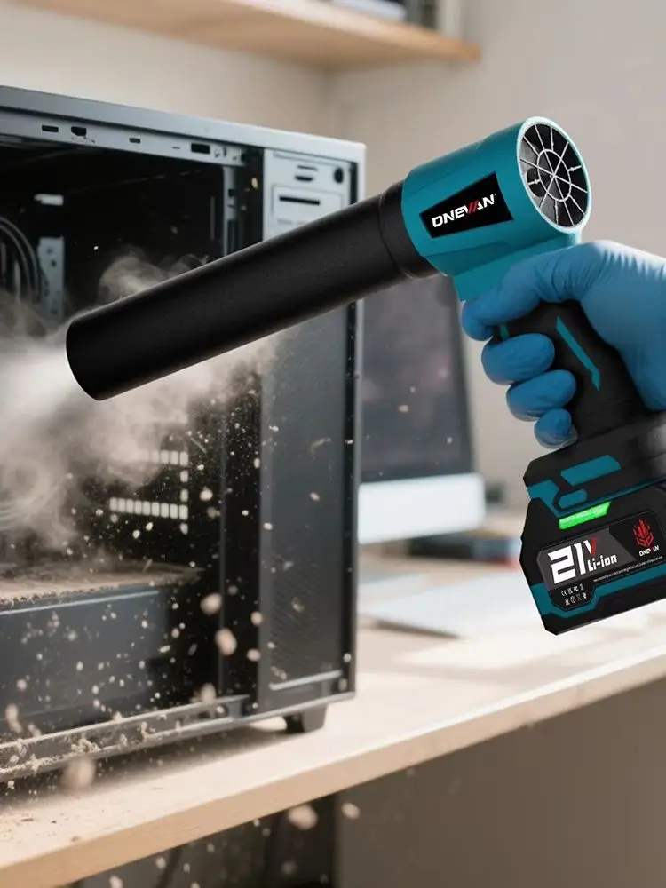 ONEVAN 4000W Bezszczotkowy Elektryczny Turbodmuchawca Jet Fan 400M/S 300000RPM Ręczne Narzędzie do Odkurzania Liści i Kurzu na Akumulator Makita 18V — 2