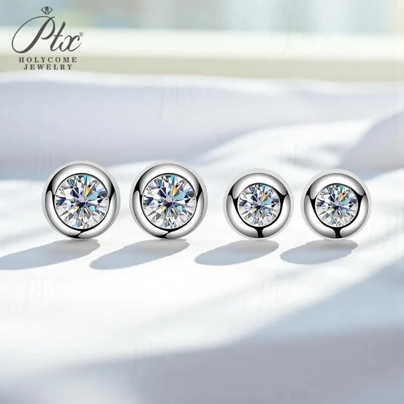 

Moissanite Earrings Round Oval Shape D Color VVS1 Clarity 925 Sterling Silver Hypoallergenic Christmas Thanksgiving Gift Charms