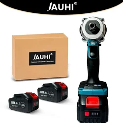 JAUHI Electric Impact Wrench Brushless Cordless Electric Wrench 1/2 inch Compatible Makita 18V Battery Screwdriver Power Tools