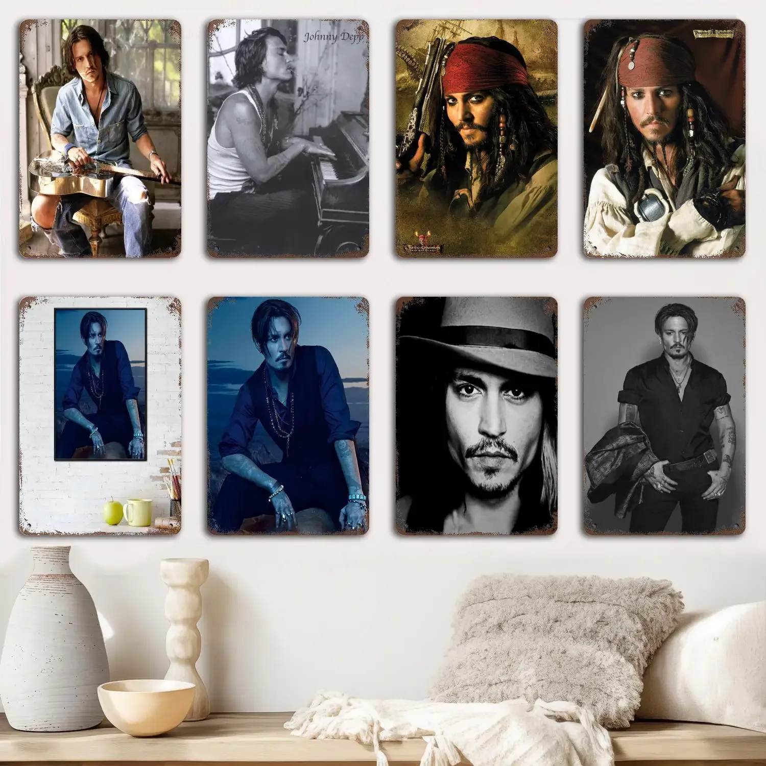 johnny depp poster Metal Signs wall decor Vintage Tin Signs Captain Metal Poster Decor for Bar Pub Club Wall Decoration