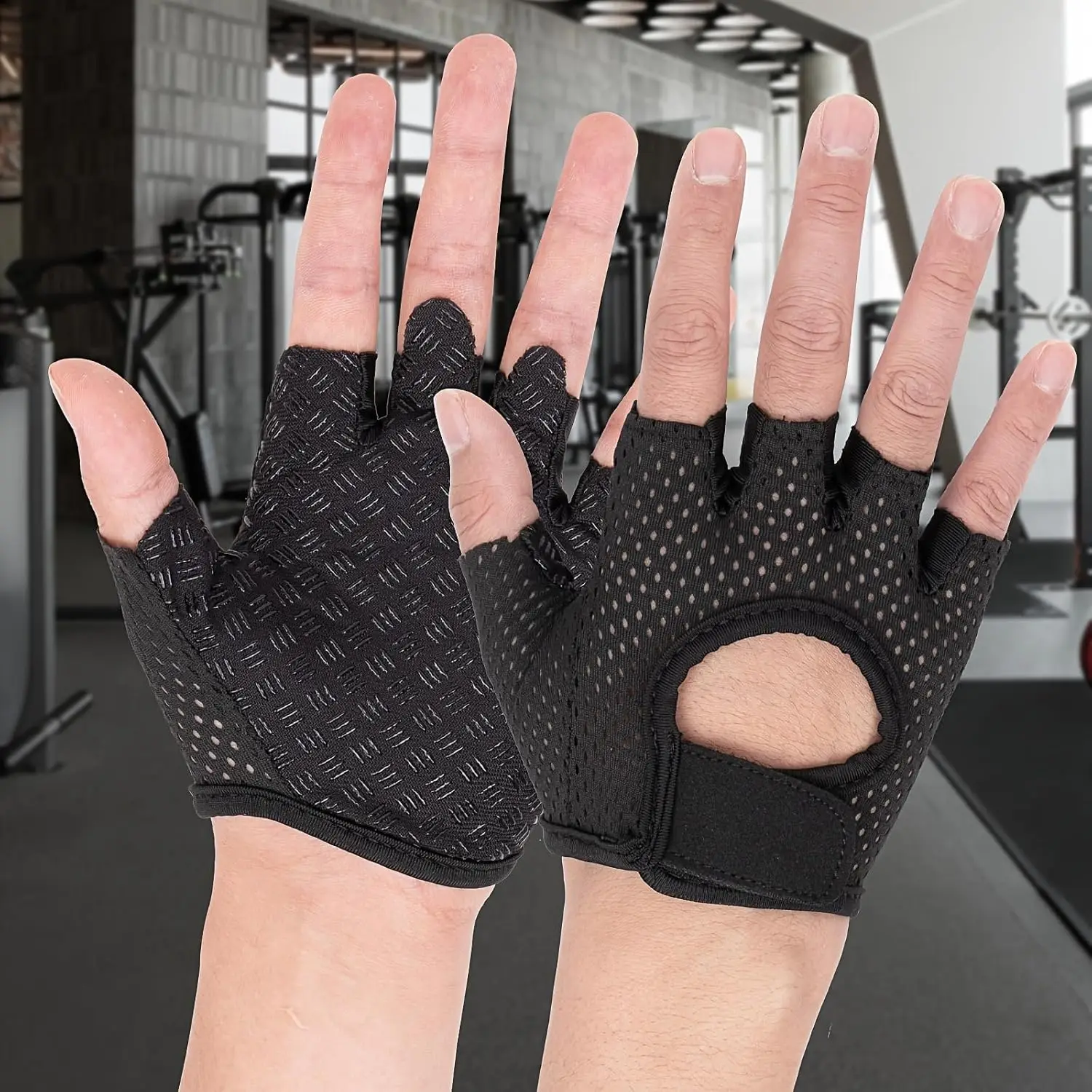 Sport Gloves Breathable Non-slip Cycling Fingerless Fishing Gloves Gym Fitness Weight Lifting Yoga Women Men Workout Gloves