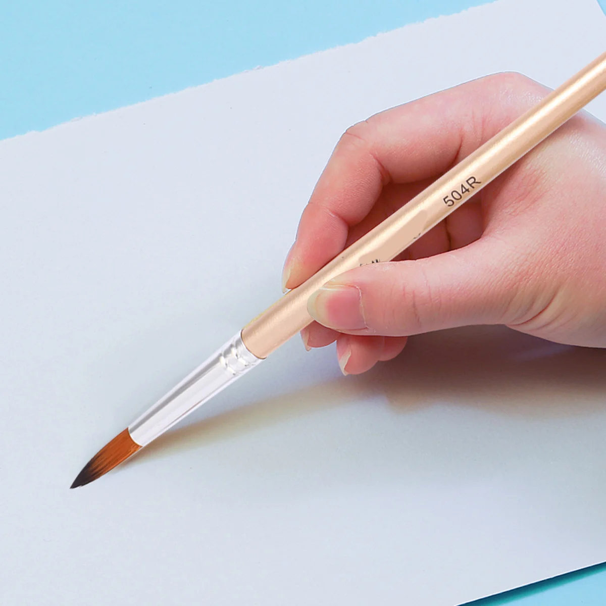 

1Set Multifunction Nylon Paintbrush Rose Gold Round Head Painting Tool Set Durable for Acrylic Watercolor Oil Painting Graffiti