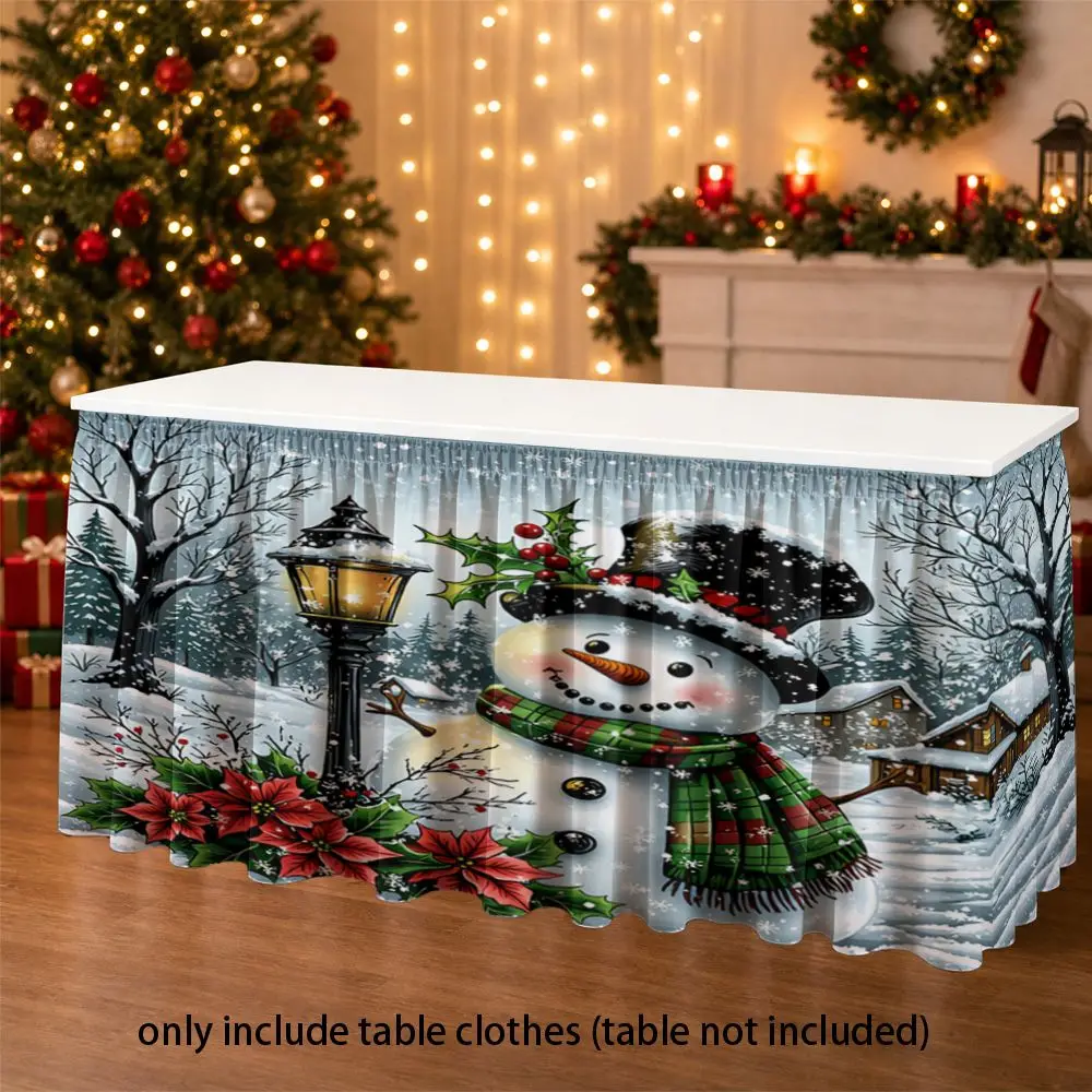 Desk cover, snowman pattern, home decoration, party tablecloth, classroom and activity table apron, Halloween tablecloth