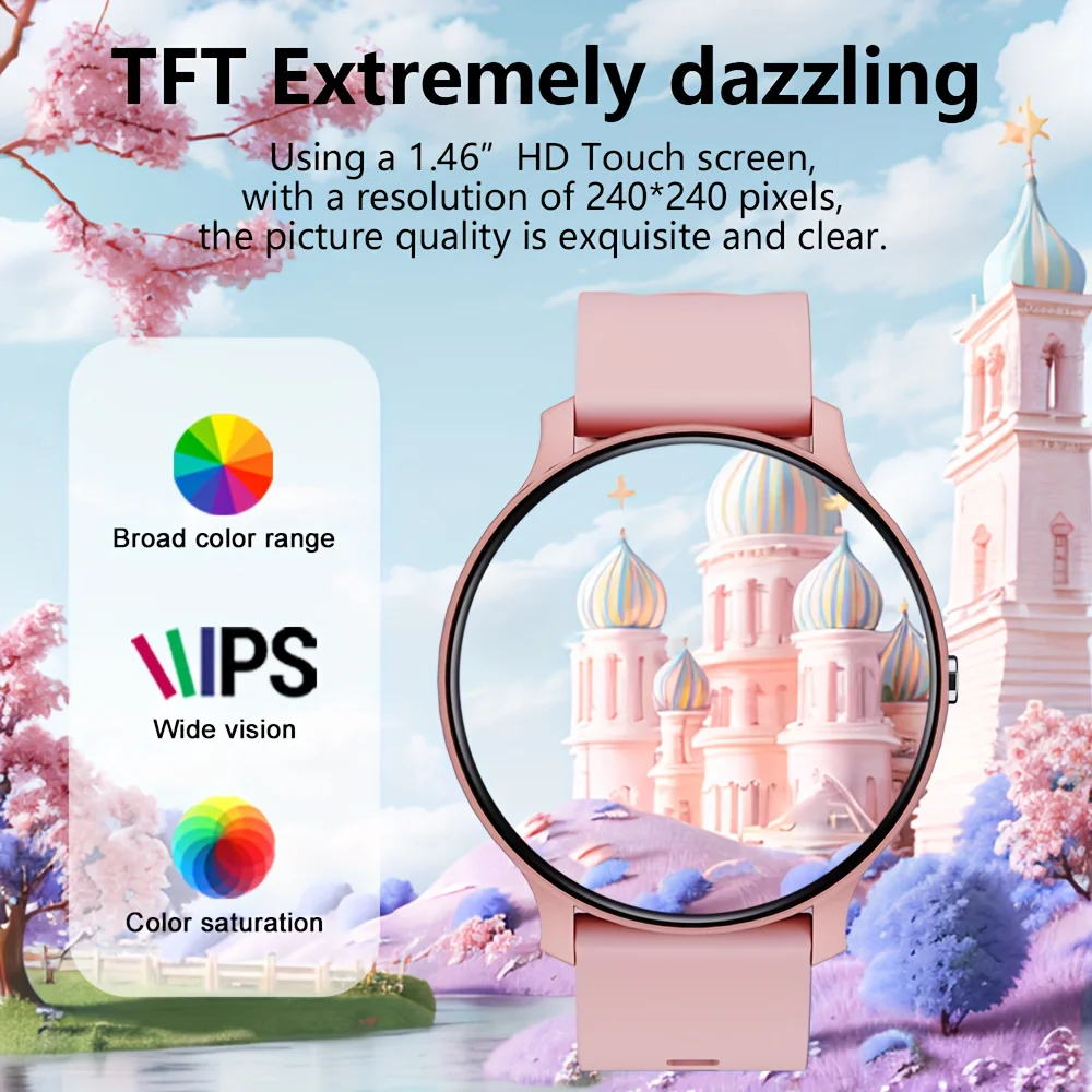 LAXASFIT-ساعة ذكية مقاومة للماء للرجال والنساء ، شاشة عالية الدقة ، مكالمة صوتية ، جهاز تعقب اللياقة البدنية الرياضية ، مراقبة الصحة ، IP68 ، هدية