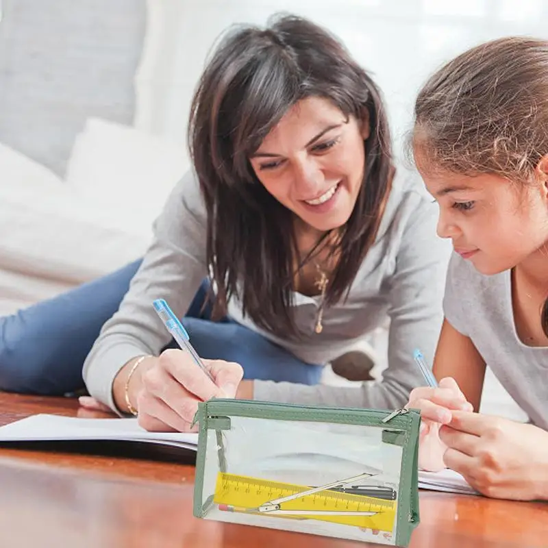 Пенал для детей, прозрачный органайзер для карандашей, женский аксессуар для хранения, для средних и старших классов