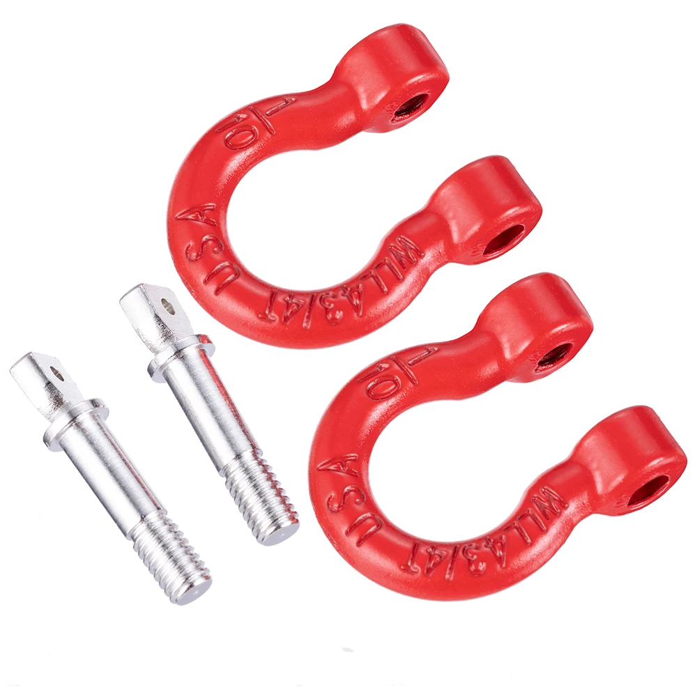 AXSPEED Metal Bumper D-ring Red Tow Hook for 1/10 RC Crawler Car TRX4 TRX6 Axial SCX10 90046 Upgrade Accessories