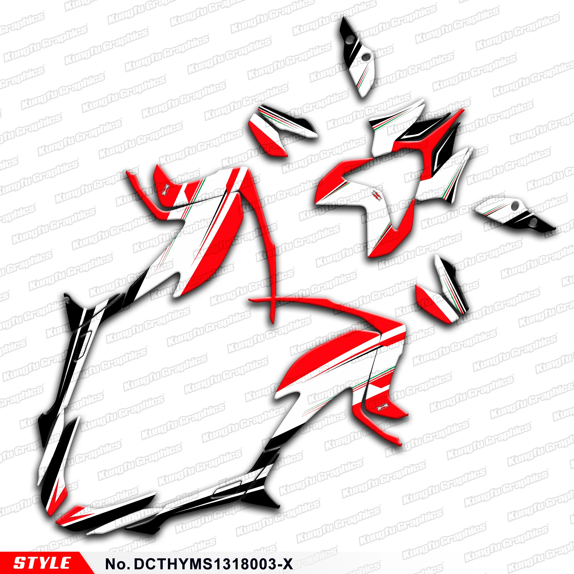 

Aftermarket Graphics Decals for Ducati Hypermotard Hyperstrada 821 939 2013 2014 2015 2016 2017 2018, Style No.DCTHYMS1318003-X