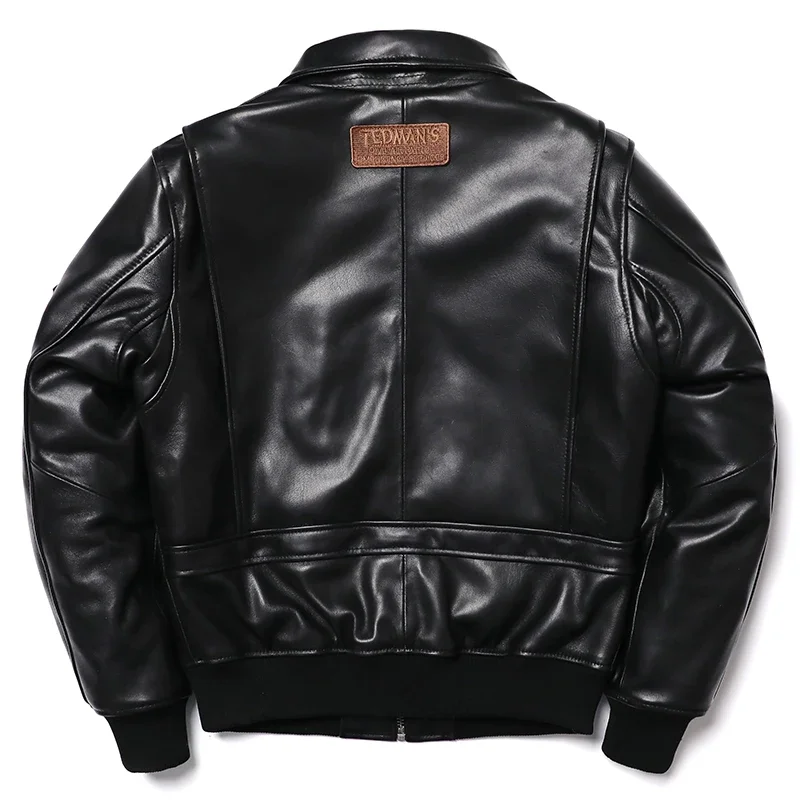 2025 New Embroidery Sheepskin Jacket Men\'s Natural Genuine Leather G1 Air Force Pilots Coat Thicken Warm Soft Clothes