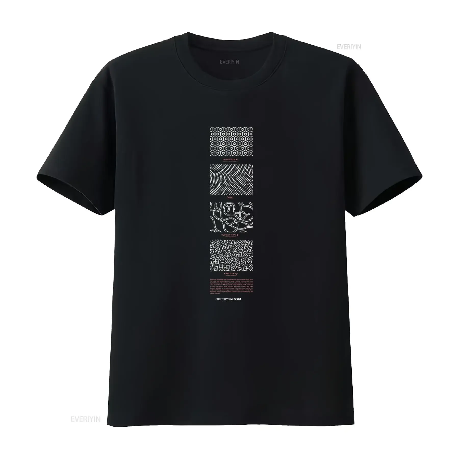VTG Edo Tokyo Museum Black T Shirt Hyoutan Kaku Tsunagi Art Print Szz M L vintage Washed fashion Breathable