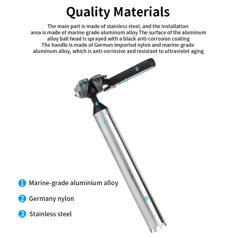 STLF Ship Side Mounting Hole Fixed Multi Angle Horizontal Adjustment Column Bracket for Bait Board Cutting Table/BBQ Grill
