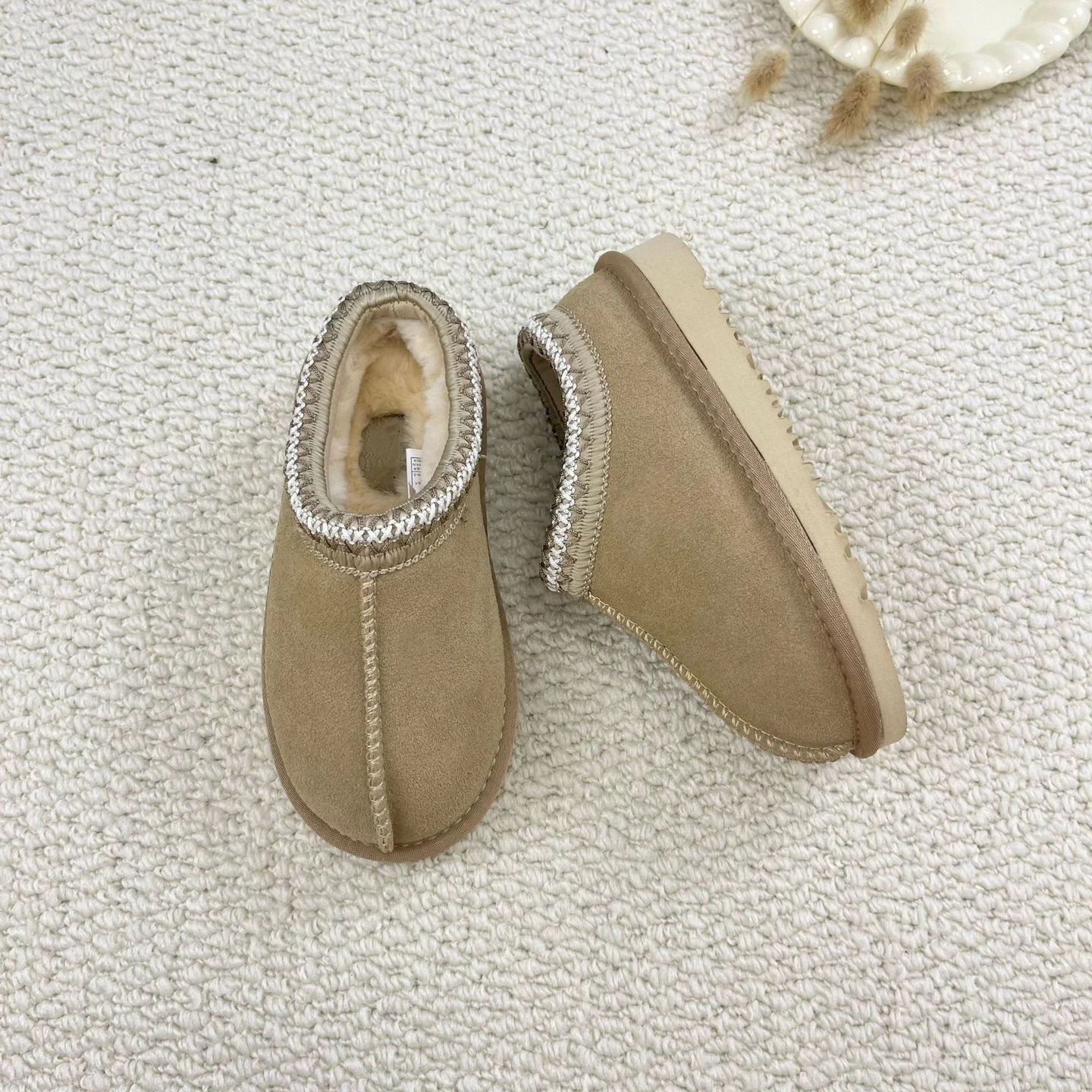 Children Winter Snow Boots Baby Toddler Casual Cow Suede Cotton Shoes Kids Warm Boots With Thick Plush Boys Girls Fur Slippers