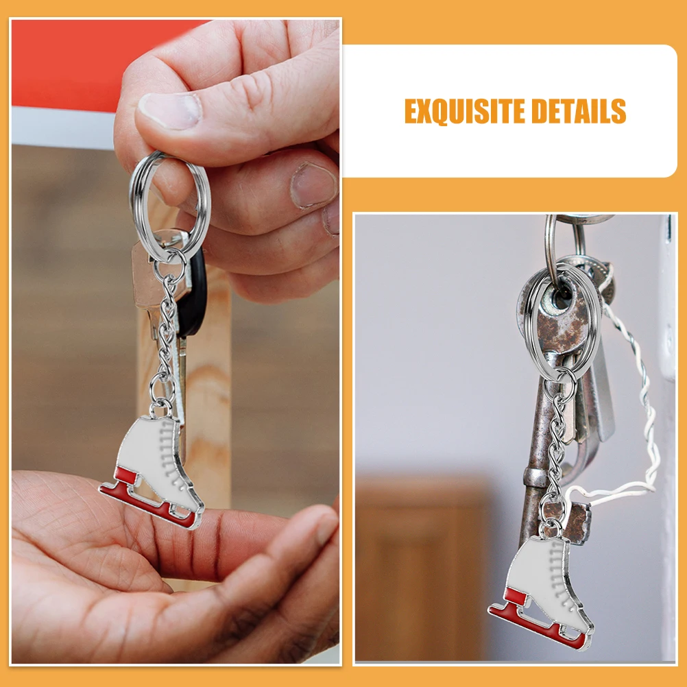 

2Pcs Ice Skating Keychains Attractive Metal Pendants With Exquisite Details For Parties And Celebrations