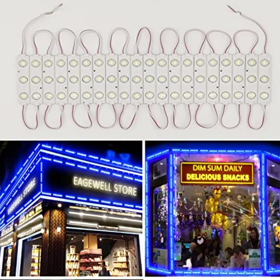 LED Module Windows Lights 100pcs 49.8 Feet 5730 SMD 150LM Per LED Module IP65 Waterproof Decorative Light for Advertising Signs