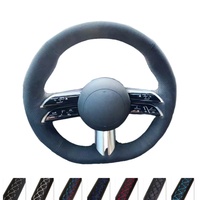 Braid Car Steering Wheel Cover Wrap Hand Sewing Suede Leather For Mercedes Benz C-Class W206 E-Class W213 S-Class W223 2021