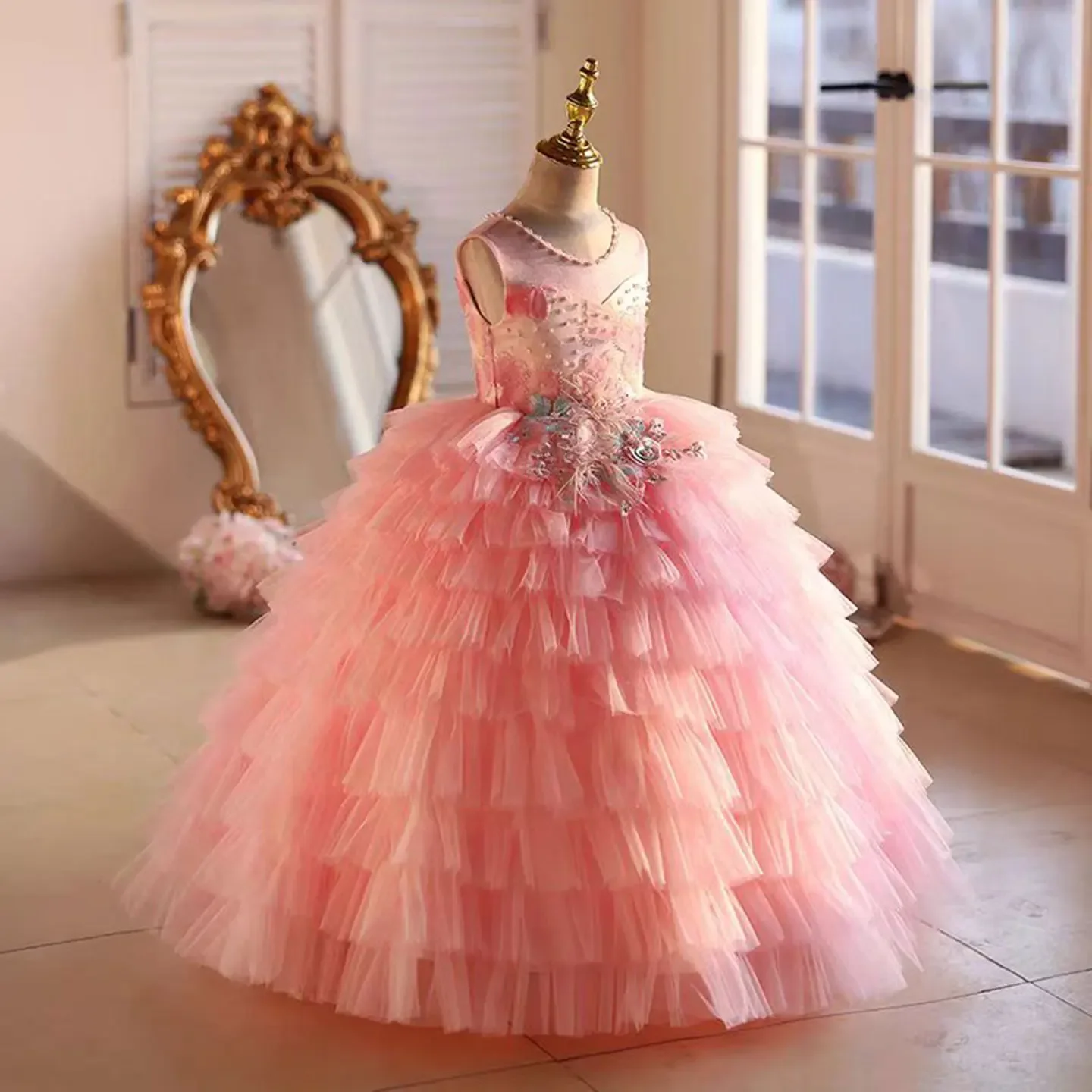Custom JDY HighFlower Girl Dress Wedding Party Gown Birthday Pageant Gown for Kids Formal Evening Party Gown فساتين اطفال