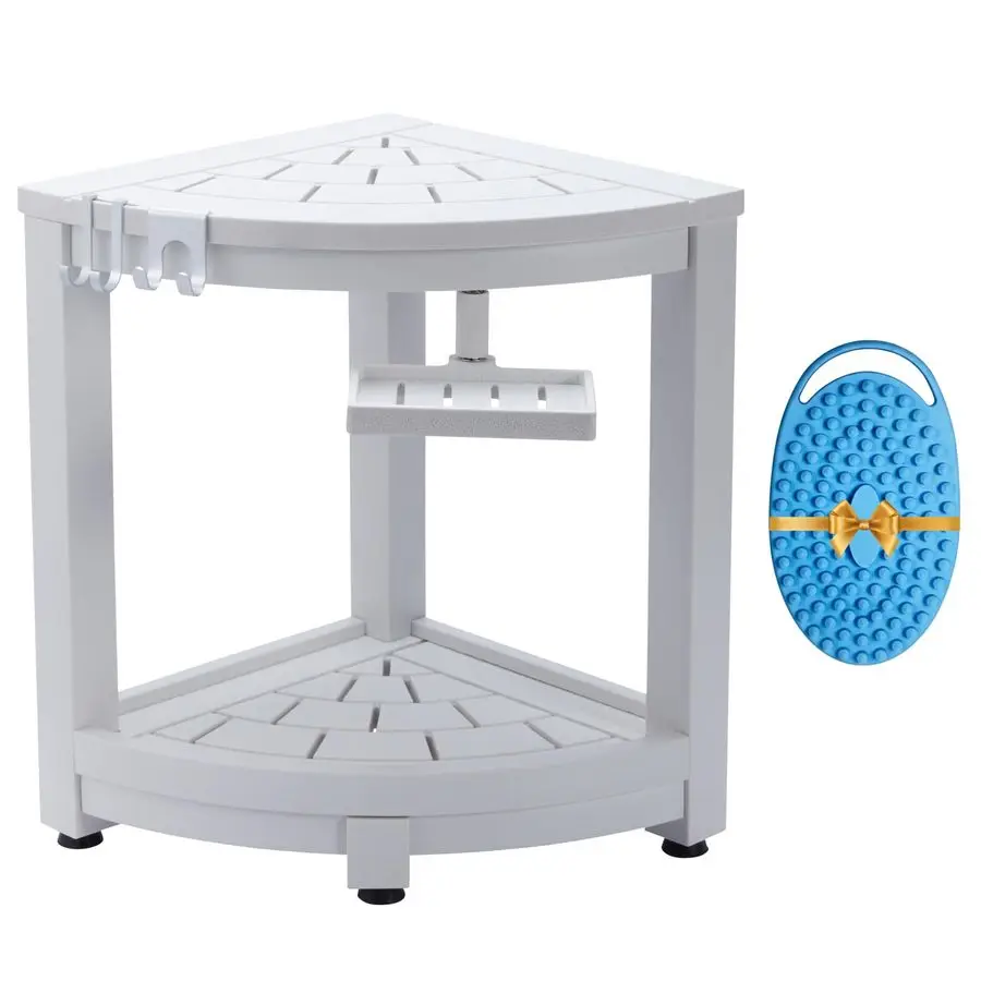 

Shower Stool for Inside Shower, HDPS Waterproof Shower Bench Seat, Small Plastic Bathroom Footrest for Shaving Legs with 360 Soa