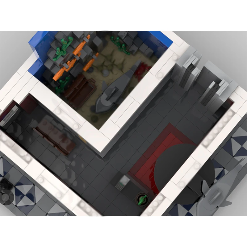 Модель City Street View MOC, строительные кирпичи, океанский аквариум, дворец, модульная технология, подарки, праздник, сборка, детские игрушки, костюм