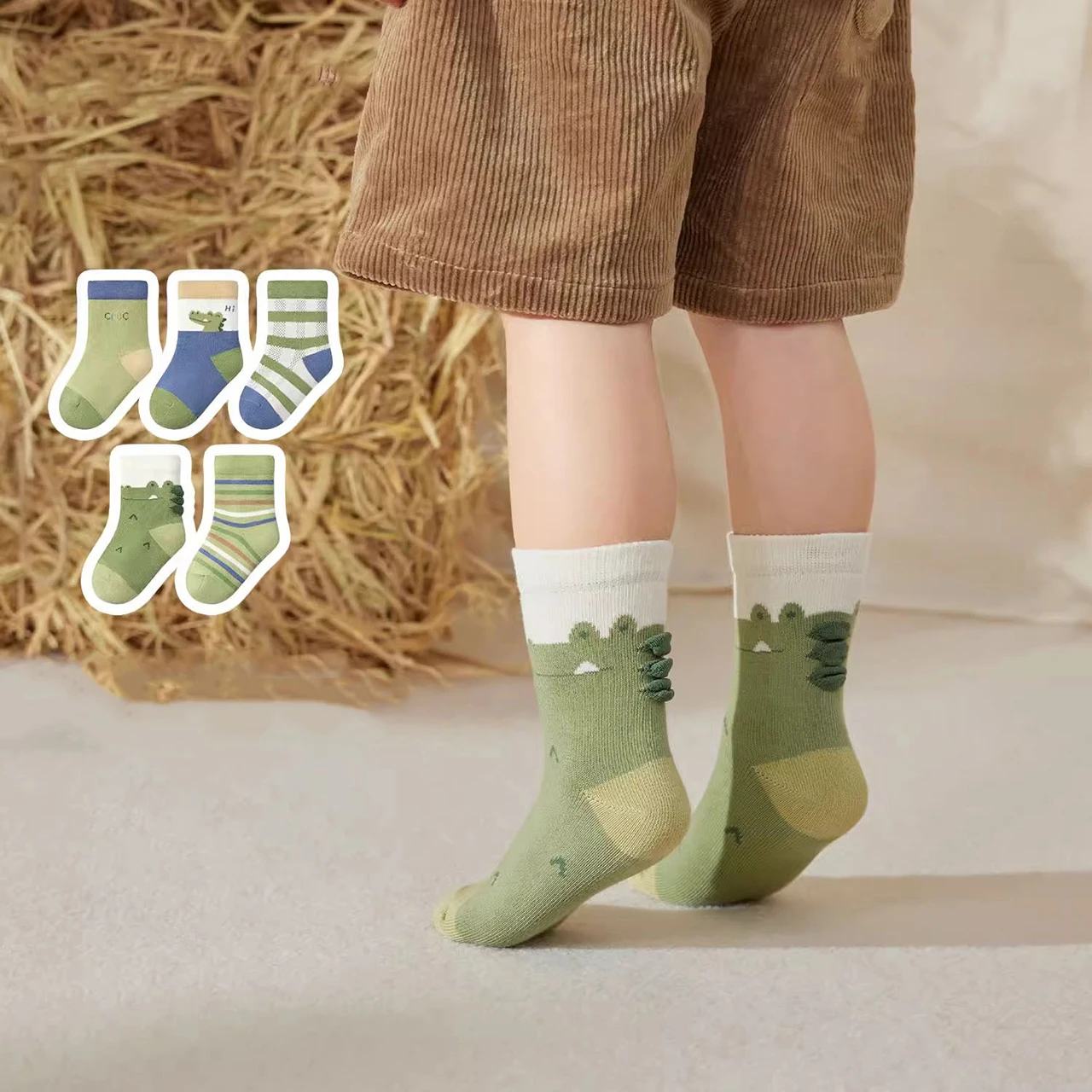 5 Pairs Cute Cartoon Socks for Boy Girl Soft Cotton Elastic Baby Middle Tube Socks Casual Toddler Kids Socks Sokken