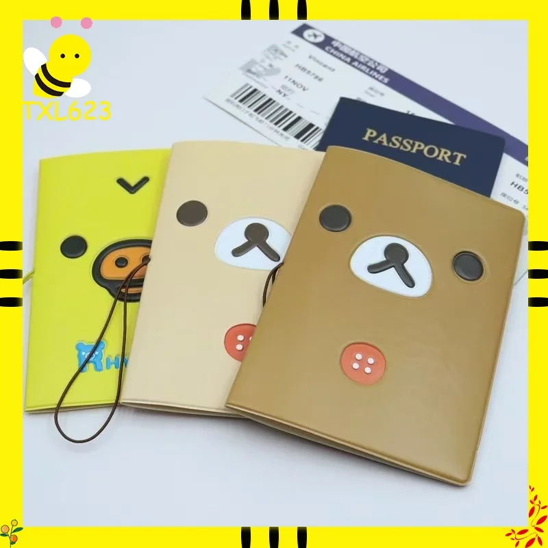 

Kawaii Rilakkuma мультяшный защитный чехол для паспорта, водостойкое украшение для путешествий, периферийные устройства, фестиваль, подарки на день рождения для друзей
