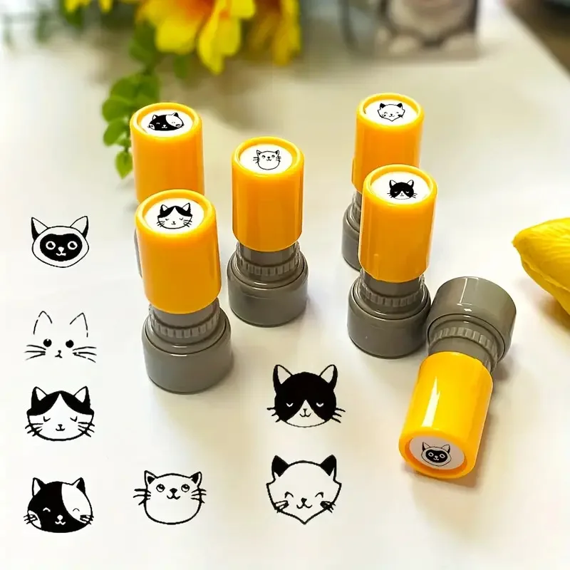 Cat Pattern Stamp 1PC Black Cat Animal Stamp for Inspiring and Encouraging Teaching Classroom Active Activities Teacher Stamp
