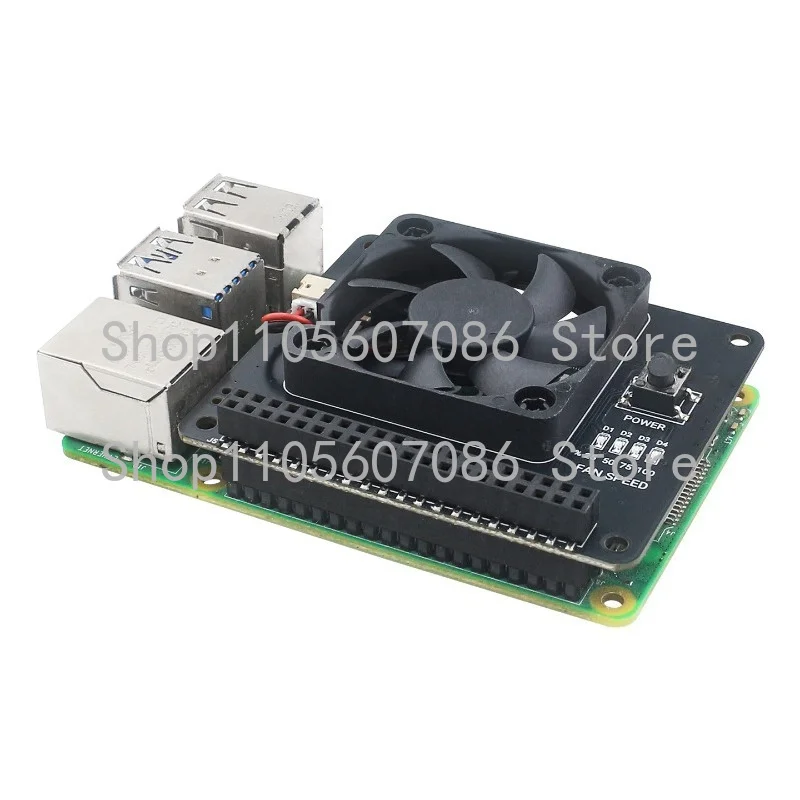 Suitable for Raspberry Pi 4th Generation B Type Argon Cooling Fan Module Adjustable Speed Fan Compatible with 3B +/3B