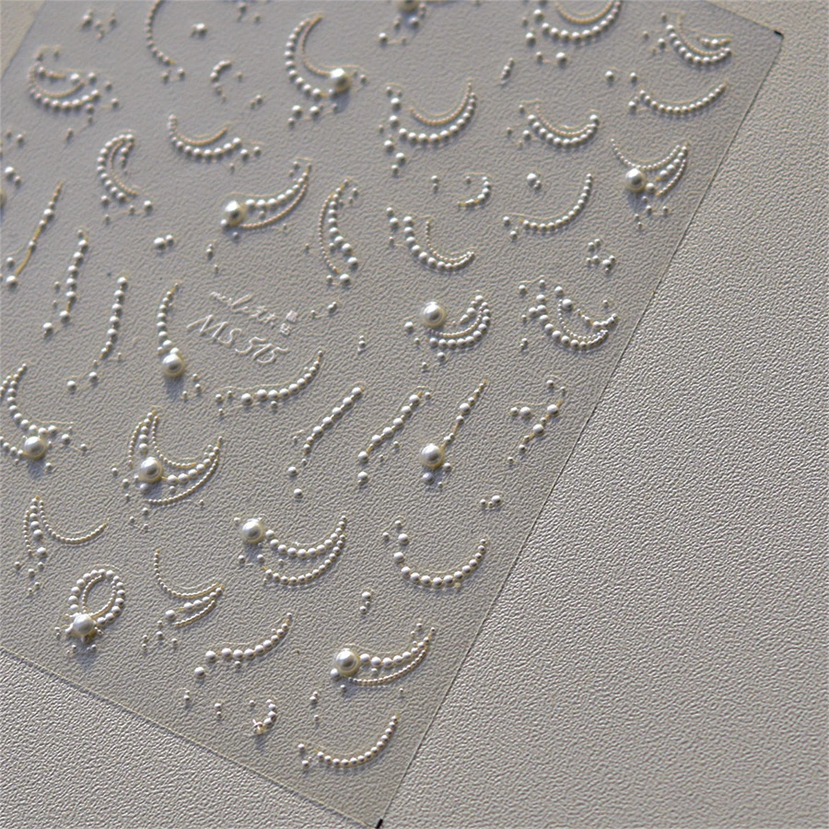 1pcs Elegant 5D Pearl Lace Wave Nail Art Stickers Exquisite White Lines Nail Decoration Decals DIY Self Adhesive Transfer Slider