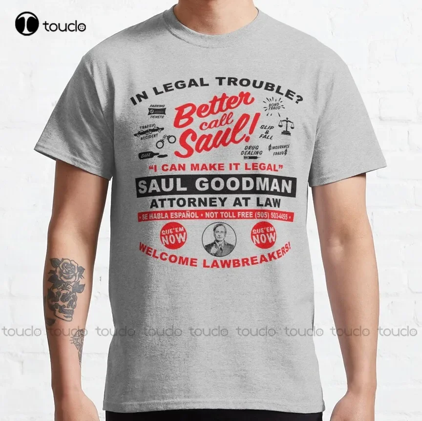 

Классическая футболка In Legal Trouble Better Call Saul, осенние рубашки, женские футболки унисекс с цифровой печатью для взрослых и подростков, Xs-5Xl