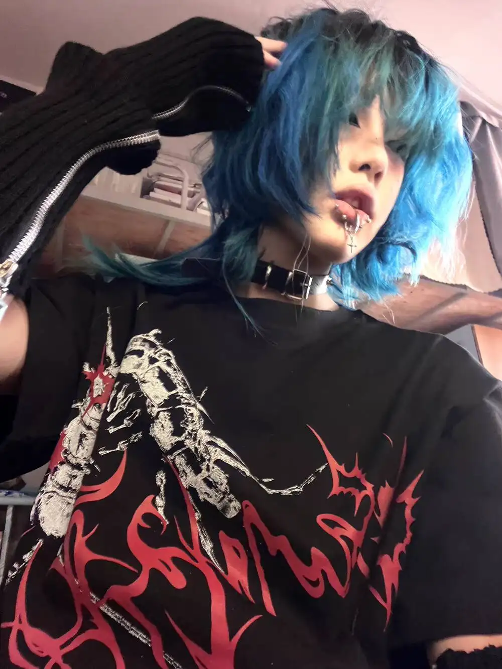 

Dark Gothic Subculture Print Short Sleeve T-shirt 2026 Summer Oversized Cotton Casual Black Unisex Short Sleeve Tshirts