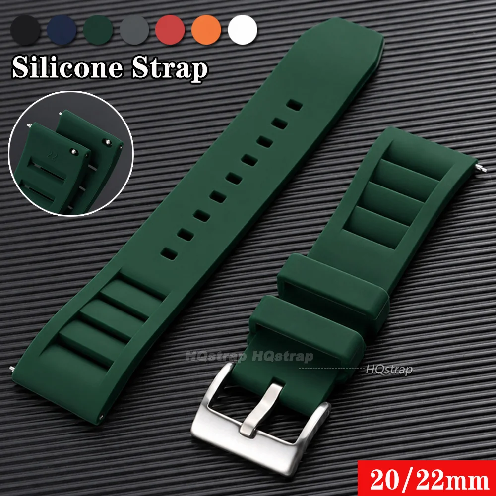 Silicone Watch Strap 20mm 22mm Sport for Omega for Rolex Universal Bracelet Breathable Comfortable Band Quick Release Wristband