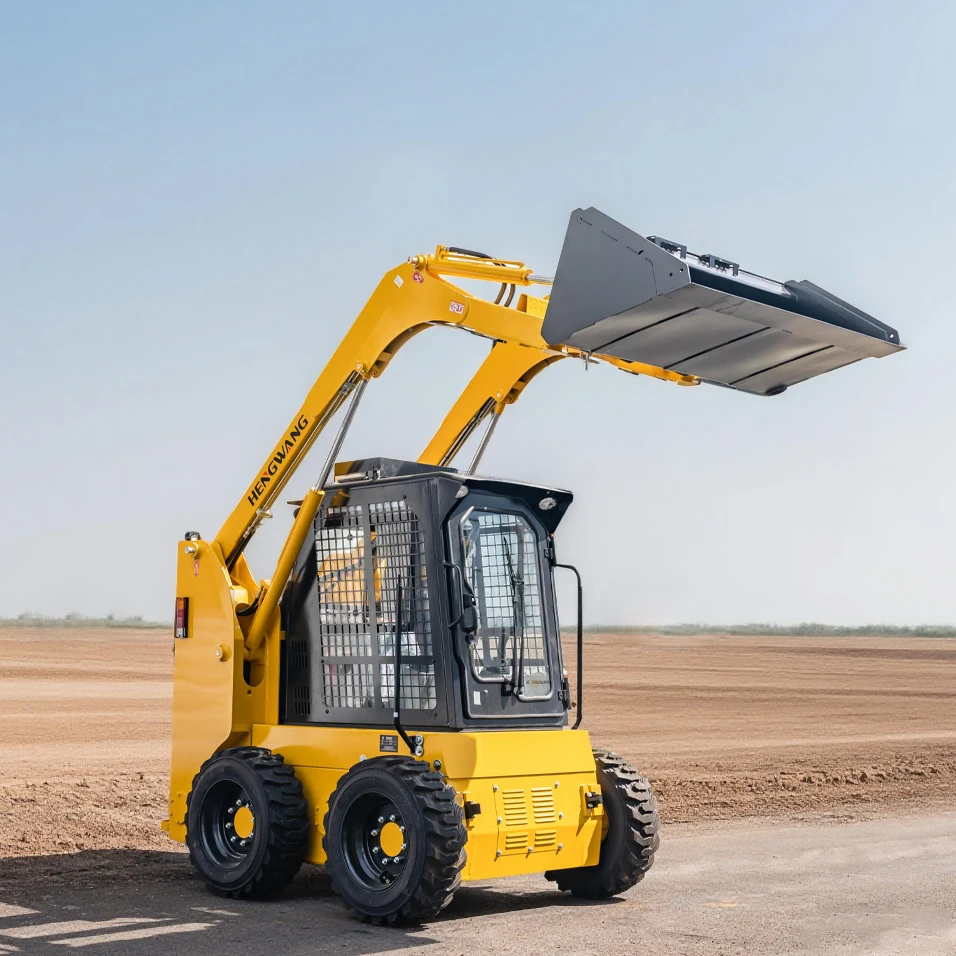 JC45 Mini Skid Steer Loader 1 ton 2 ton 3 ton Compact 4x4 Small Wheel Loader 700kg Rated Load for Construction Farm Landscaping