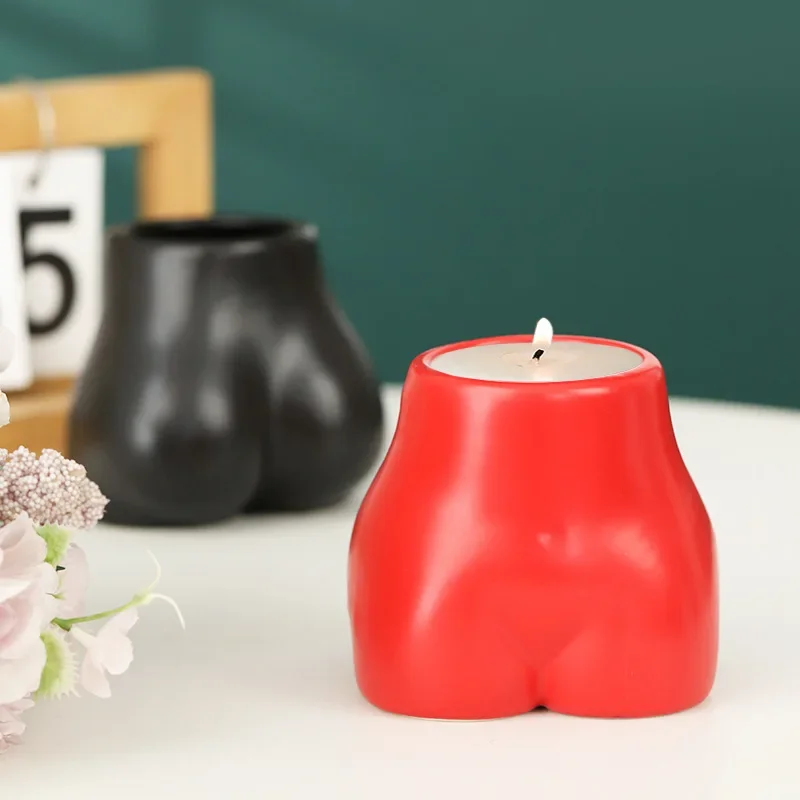 

Creative Human Body Shape Candle Holders Ceramic Aromatherapy Cup Home Candle Holder Decoration m
