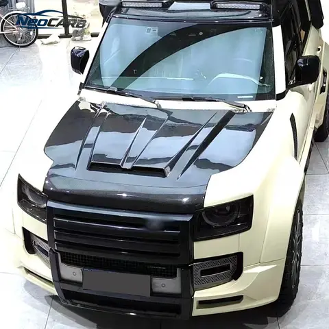 Koolstofvezel Kap Voor Land Rover Defender 90 110 2020 + Auto Voorbumper Motorkap Kap Motorkap Vent Onderdelen G stijl Body Kit