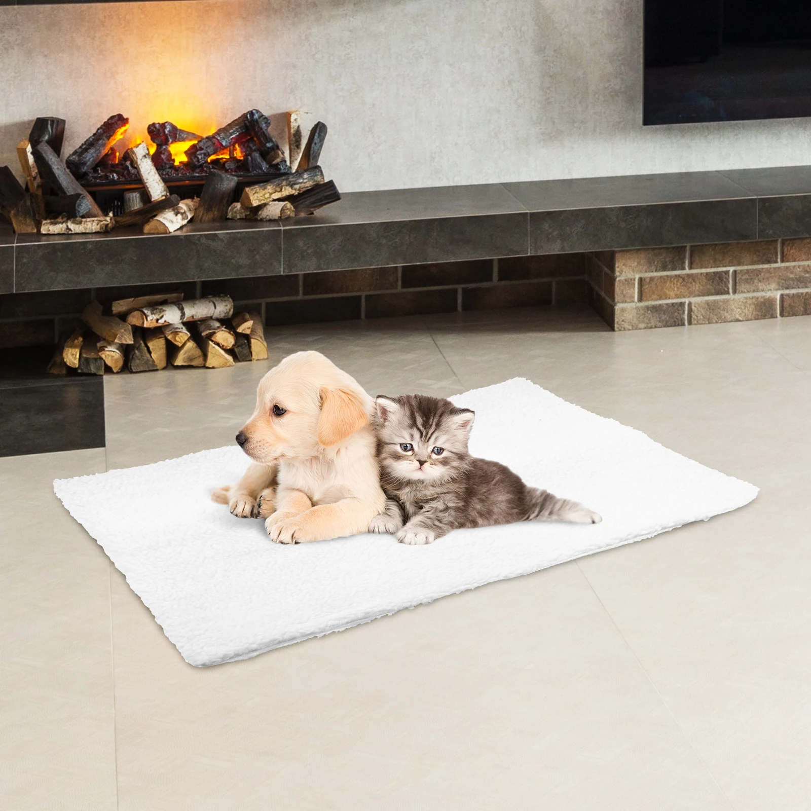 

2Pcs Self Heating Pet Pads Thermal Mats for Dogs Cats Fleece Fabric Easy Storage Indoors Outdoors Cat Bed Dog Warm Mat