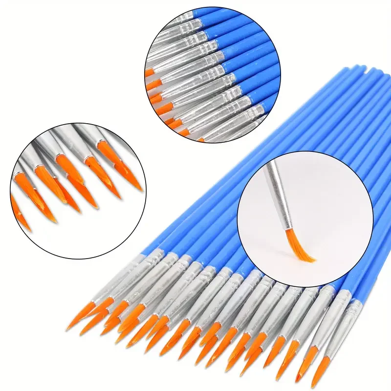 100pcs Paint Brushes Set for Kids Acrylic with Flat Round Pointed Paint Brushes Craft Watercolor Oil Painting Brushes